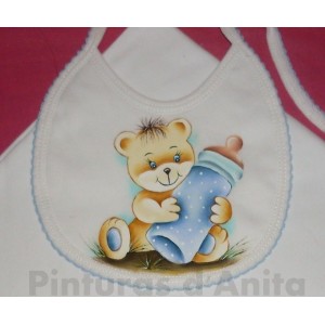 babete com ursinho com biber&atilde;o 