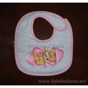 babete com ursinho dorminhoco - rosa