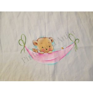 Fralda pintada com ursinho 