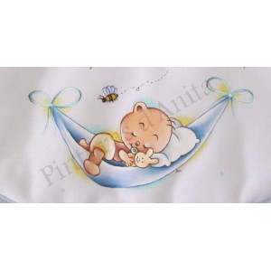 Fralda pintada com ursinho 