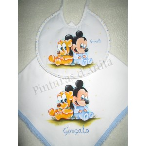 Conjunto pintado com mickey 