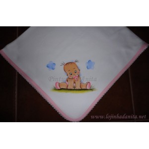 Fralda pintada com menina catita