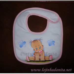 Babete pintado com menina catita