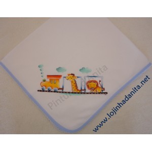 fralda pintada com zoo 