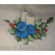 Pano de natal pintado em tons de azul 