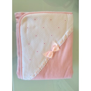 Manta em veludo com estrelinhas e la&ccedil;o