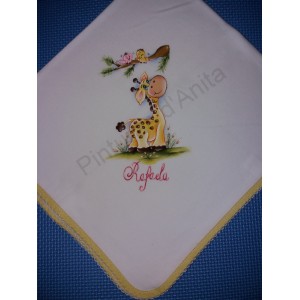 Fralda pintada com girafa