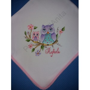 Fralda pintada com coruja 